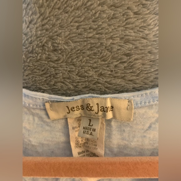 Women’s  Jess and Jane shirt size L light blue, and white - Picture 3 of 3
